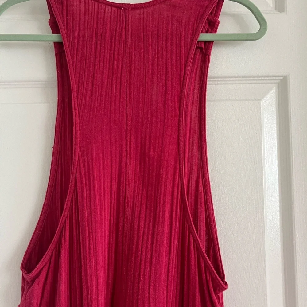 Free People Magenta Ribbed Jumpsuit